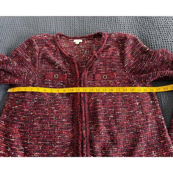 J.Jill Officecore Workwear Tweed Fringed Knit Blazer Cardigan Jacket L TALL - Picture 9 of 11